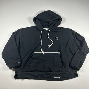 NIKE Dri-Fit Swoosh Fly Standard Issue Pullover Basketball Hoodie XXL Black